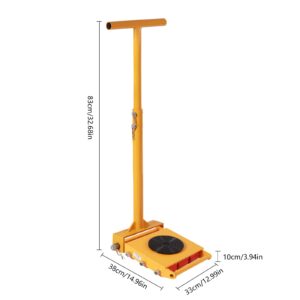 Machine Skates, 15T Machinery Skate Dolly, 33000lbs Machinery Moving Skate, Machinery Mover Skate, Heavy Duty Machine Dolly Skate for Industrial Moving Equipment, Yellow, 1pc