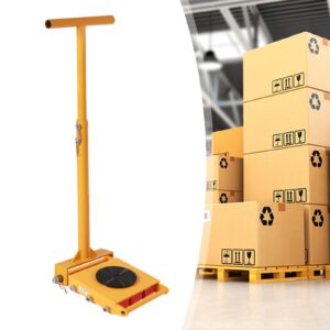 Machine Skates, 15T Machinery Skate Dolly, 33000lbs Machinery Moving Skate, Machinery Mover Skate, Heavy Duty Machine Dolly Skate for Industrial Moving Equipment, Yellow, 1pc