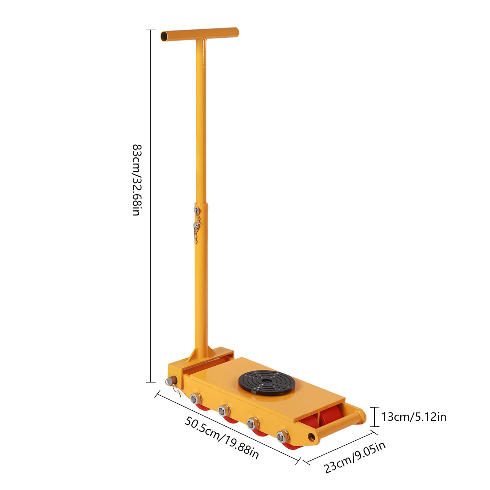 Machine Skates, 12T Machinery Skate, 26400lbs Machinery Moving Skate, Machinery Mover Skate with 360° Rotation Cap, Heavy Duty Machine Dolly Skate for Industrial Moving Equipment, 1pc