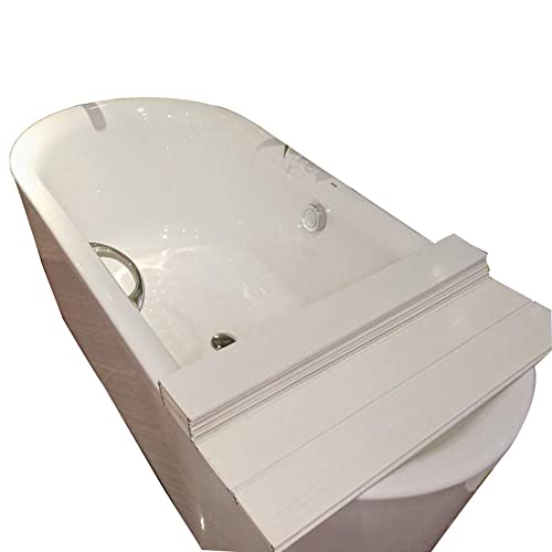 Bathtub Tray, PVC Shutter Bath Lid - Dustproof Thermal Insulation, Tray Bearing 5kg Fits Most Tubs, Can Store Wine Glass, Books, Tablets, Cellphones (Color : White, Size : 118x75cm/46 x30)