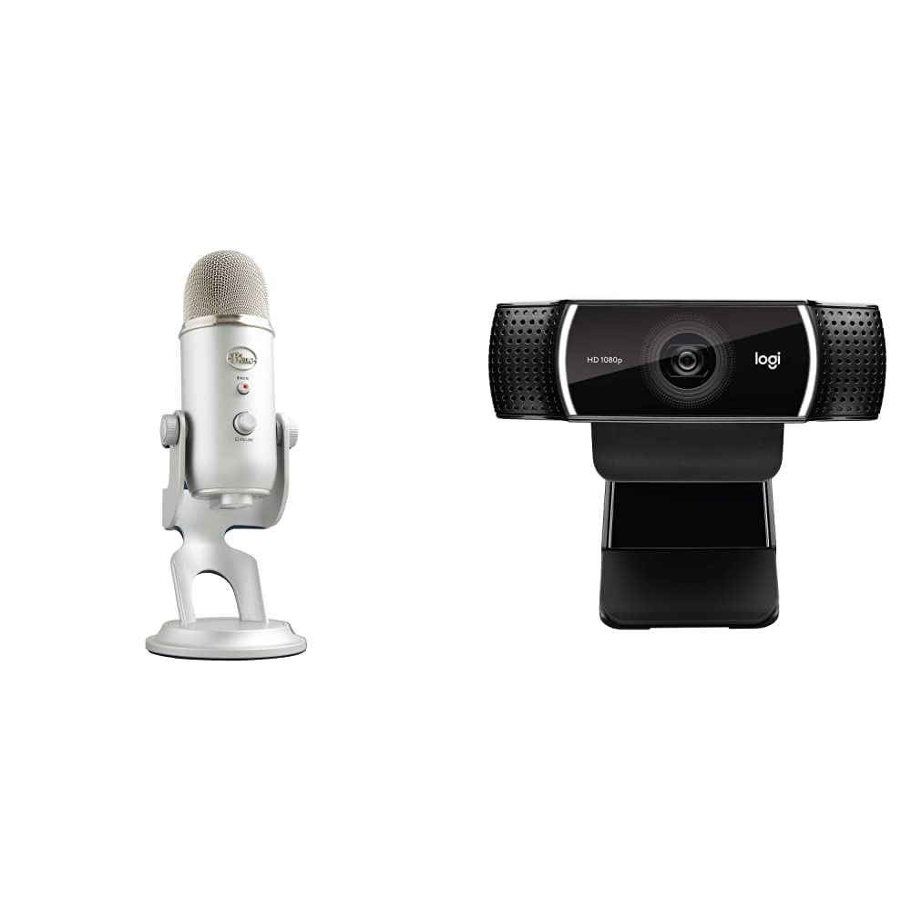 Blue Yeti Podcast Equipment Bundle - for PC, Mac, Gaming, Recording, Streaming, Podcasting, Studio, and Computer Condenser, Blue VO!CE Effects, 4 Pickup Patterns, Premium LED Light - Silver