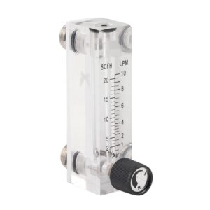 Deosdum LZM6T Acrylic PMMA Adjustable Panel Type Gas Flowmeter 1to10LPM 1/4"BSP M18x1.5