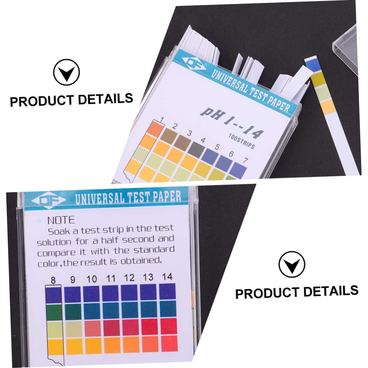 ULTECHNOVO 300 Pcs Ph Test Quality Test Strip Drinking Water Test Paper Ph Level Test Strips Litmus Test Paper Kits Spa Kit Universal Test Paper High Sensitivity Color Chart