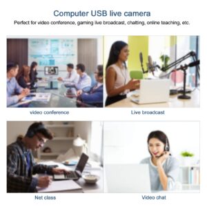 Mini USB Webcam, 2K Full HD Mini Webcam with Microphone, Support 4 Million HD Pixels and 360 Degree Rotation, for Video Conference Live Net Class, for PC Computer Laptop (pc-05)