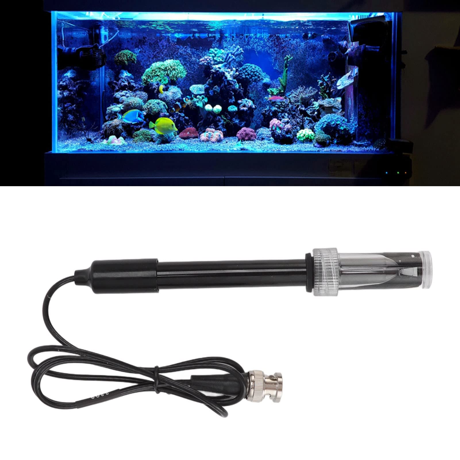 TOPINCN Measurement Black Electrode Laboratory Electrode Bnc Connector Electrode Probe Connector Sensor Black, Ph Electrode Bnc Connector for Aquariums Test Strips Chemicals