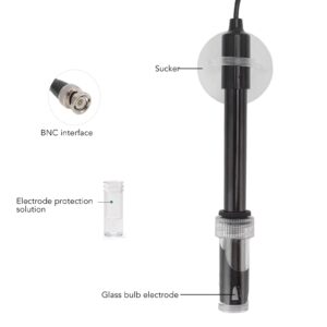 TOPINCN Measurement Black Electrode Laboratory Electrode Bnc Connector Electrode Probe Connector Sensor Black, Ph Electrode Bnc Connector for Aquariums Test Strips Chemicals