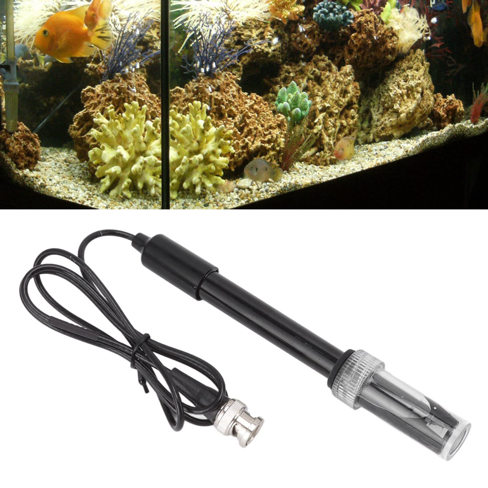 TOPINCN Measurement Black Electrode Laboratory Electrode Bnc Connector Electrode Probe Connector Sensor Black, Ph Electrode Bnc Connector for Aquariums Test Strips Chemicals