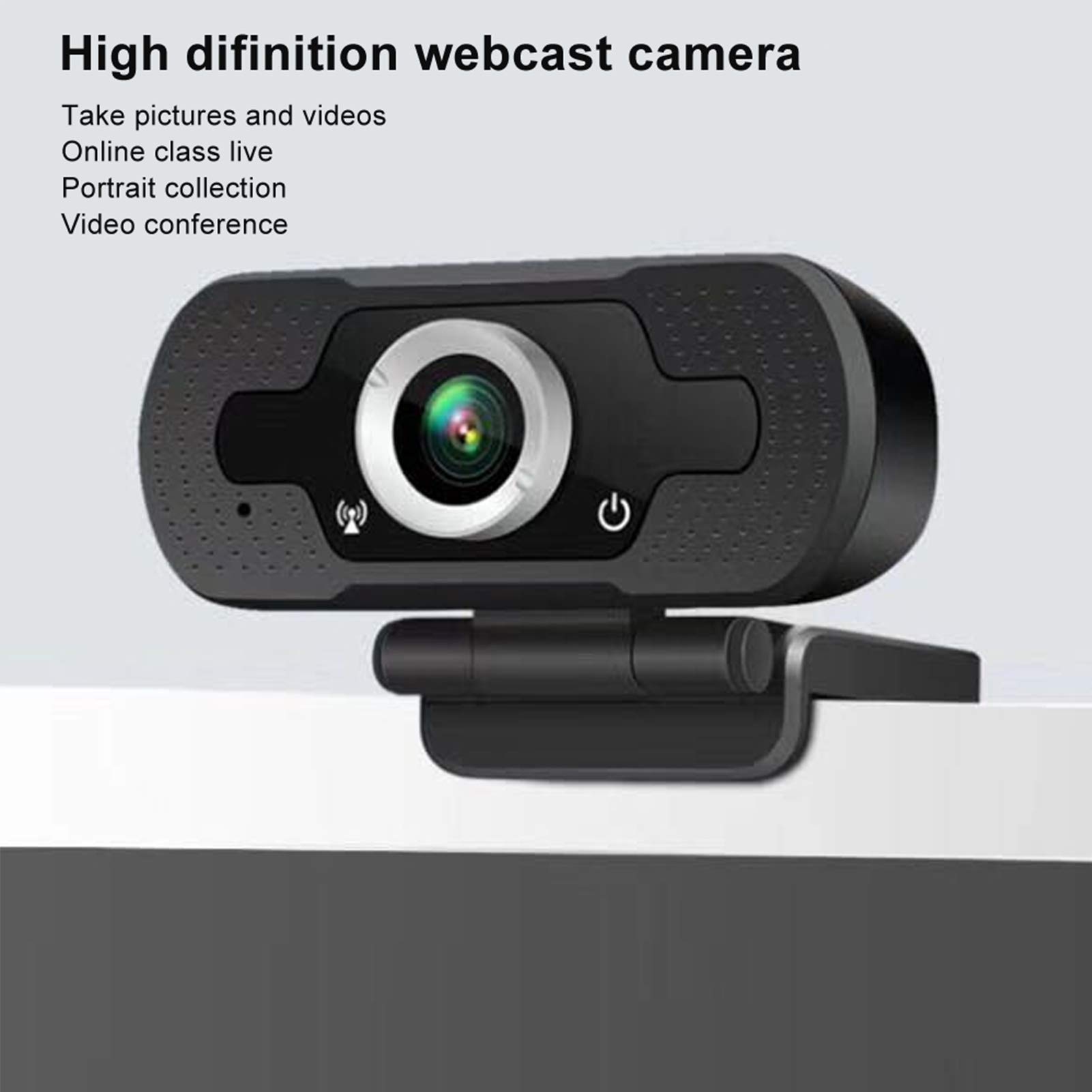 Zyyini Bindpo Web Camera, 1080P High Definition Computer Camera Video Conference USB 2.0 PC Camera, Wide Angle Lens, for Recording, Calling, Gaming