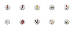 country lane by tgf old-fashioned women in dresses water lilies rose bird decorative ceramic dresser drawer pulls cabinet cupboard knobs (complete set of all 10)