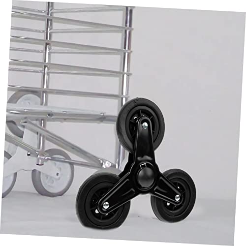 CLISPEED 1 Pair Shopping Wheel Luggage Cart Wheels Trolley Wheels Truck Climbing Wheel Stair Climbing Cart Wheels Replacement Caster Shopping Cart Casters to Rotate Iron Stem Vegetable