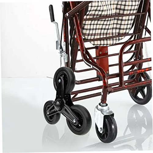 CLISPEED 1 Pair Shopping Wheel Luggage Cart Wheels Trolley Wheels Truck Climbing Wheel Stair Climbing Cart Wheels Replacement Caster Shopping Cart Casters to Rotate Iron Stem Vegetable