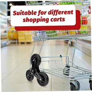 CLISPEED 1 Pair Shopping Wheel Luggage Cart Wheels Trolley Wheels Truck Climbing Wheel Stair Climbing Cart Wheels Replacement Caster Shopping Cart Casters to Rotate Iron Stem Vegetable