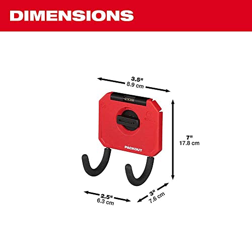 48-22-8335 for Milwaukee 3" PACKOUT Reinforced Curved Hook Length 3.0 in Height 7.0 in Width 3.5 in