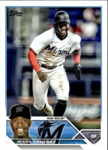 2023 topps #44 jesus sanchez miami marlins series 1 mlb baseball trading card