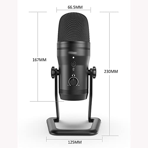 n/a USB Recording Microphone Computer Podcast Mic for Four Pickup Patterns for Vocals, Gaming, Zoom-Class