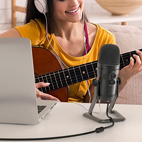 n/a USB Recording Microphone Computer Podcast Mic for Four Pickup Patterns for Vocals, Gaming, Zoom-Class