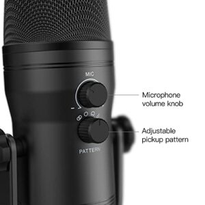 n/a USB Recording Microphone Computer Podcast Mic for Four Pickup Patterns for Vocals, Gaming, Zoom-Class