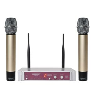 n/a dual way digital uhf wireless microphone with 2 metal handhelds 2 pcs metal handhled microphones (color : black)