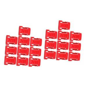 villful 20 pcs battery bracket buckle battery storage holders cordless drill cordless power drill wall shelf brackets battery mount stand for battery abs m18 red storage rack