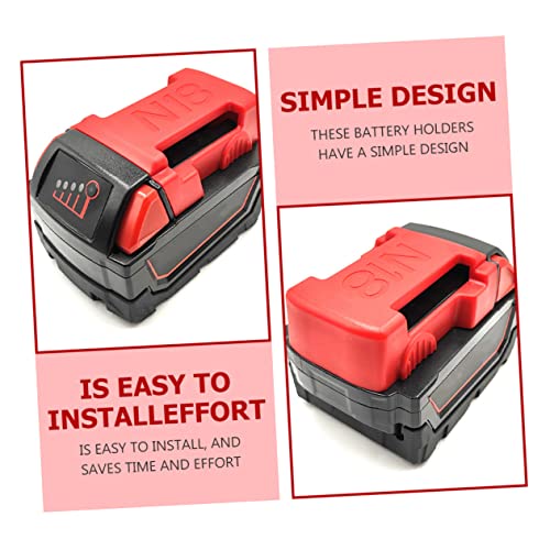 VILLFUL 20 Pcs Battery Bracket Buckle Battery Storage Holders Cordless Drill Cordless Power Drill Wall Shelf Brackets Battery Mount Stand for Battery Abs M18 Red Storage Rack
