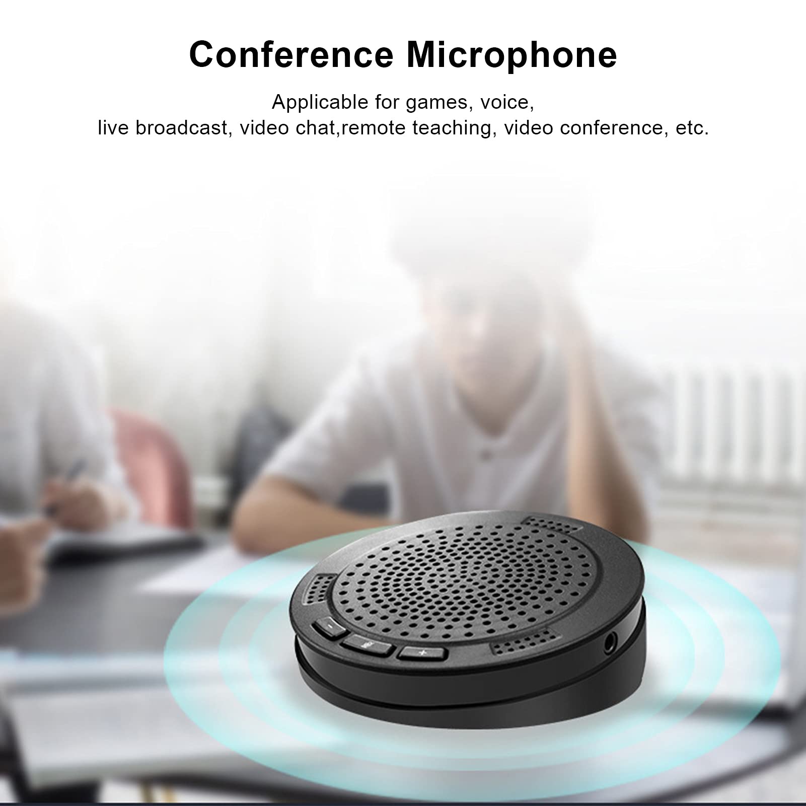 Akozon USB Conference Microphone, Conference USB Omnidirectional Microphone Computer Desktop Microphone for Online Meeting Conference Speakerphone