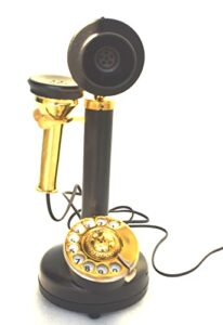 brass landline rotary dial telephone vintage candlestick telephone full working telephone home decor by nautical & home decor