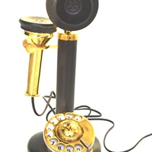 Brass Landline Rotary Dial Telephone Vintage Candlestick Telephone Full Working Telephone Home Decor by Nautical & Home Decor