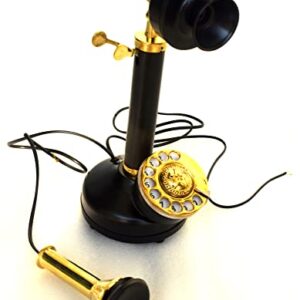 Brass Landline Rotary Dial Telephone Vintage Candlestick Telephone Full Working Telephone Home Decor by Nautical & Home Decor