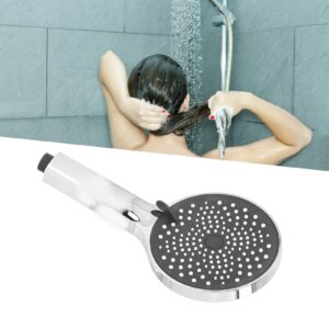 G1/2 Thread Handheld Shower Head, High Pressure in the Head Multi Layer Plating Bathroom Showerhead, Abrasion Heat Resistant Handheld Rain Showerhead for Bathroom(Silver)