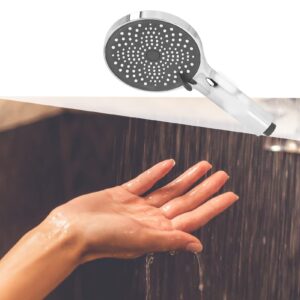 G1/2 Thread Handheld Shower Head, High Pressure in the Head Multi Layer Plating Bathroom Showerhead, Abrasion Heat Resistant Handheld Rain Showerhead for Bathroom(Silver)