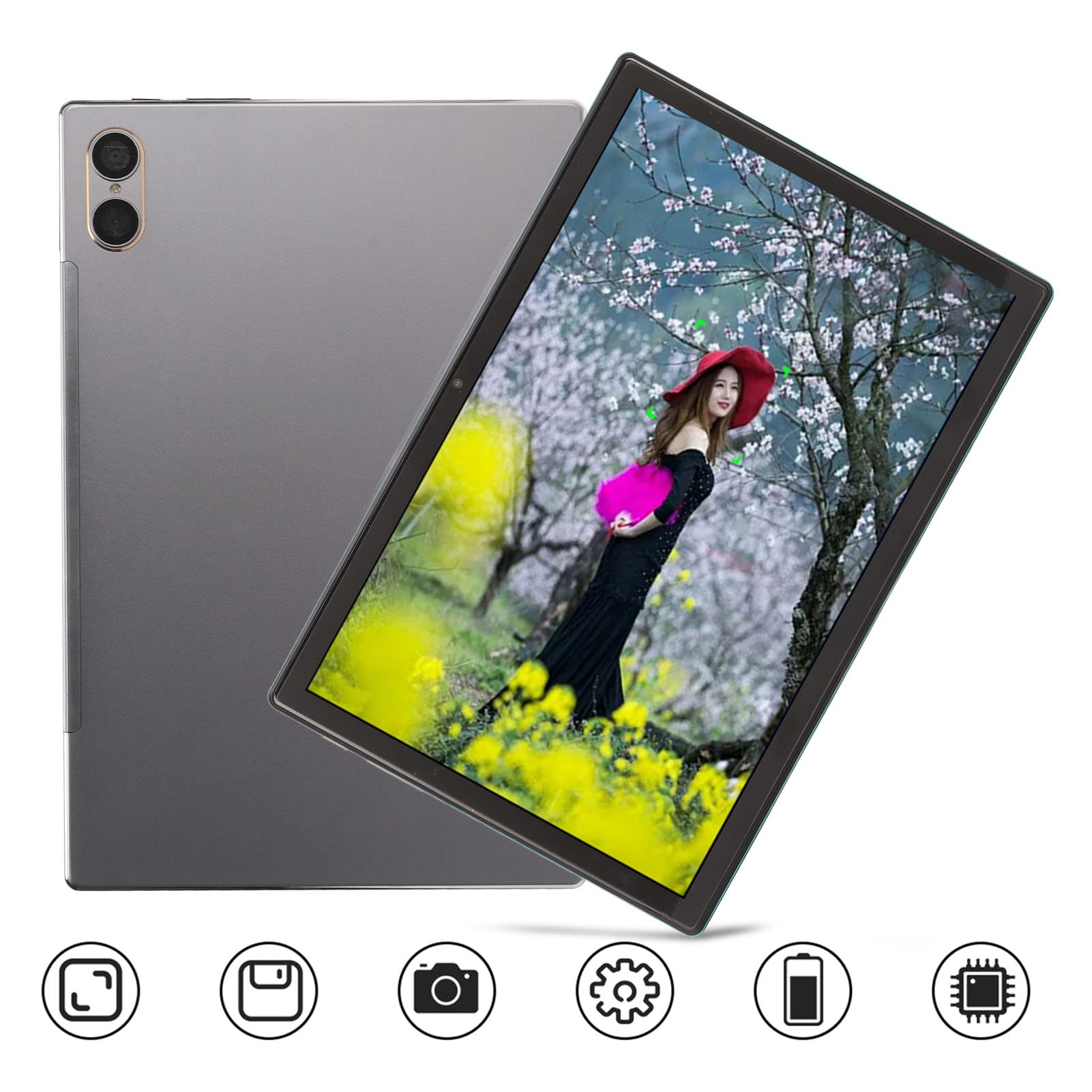 Android12 Tablet PC 10 Inch, 8GB RAM 256GB ROM 128G Expand, Computer Tablet with Octa Core CPU 7000mAh, 2 SIM Card Slots, Dual Camera, 4G LTE Cellular 5G WiFiBluetooth