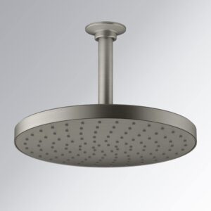 Fontana Deauville Round Rain Shower Head With Masterclean Spray Face In Polished Vibrant Brushed Nickel Finish (10 Inch)