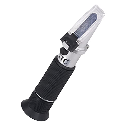 Brix Meter Refractometer, Aluminum Alloy ABS Rubber High Accuracy Sugar Refractometer Tester ATC 0‑32% for Kitchen