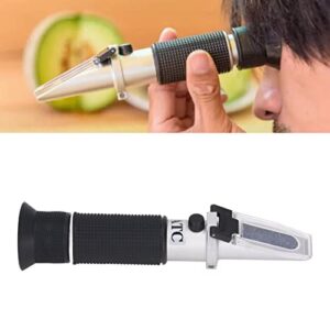 Brix Meter Refractometer, Aluminum Alloy ABS Rubber High Accuracy Sugar Refractometer Tester ATC 0‑32% for Kitchen