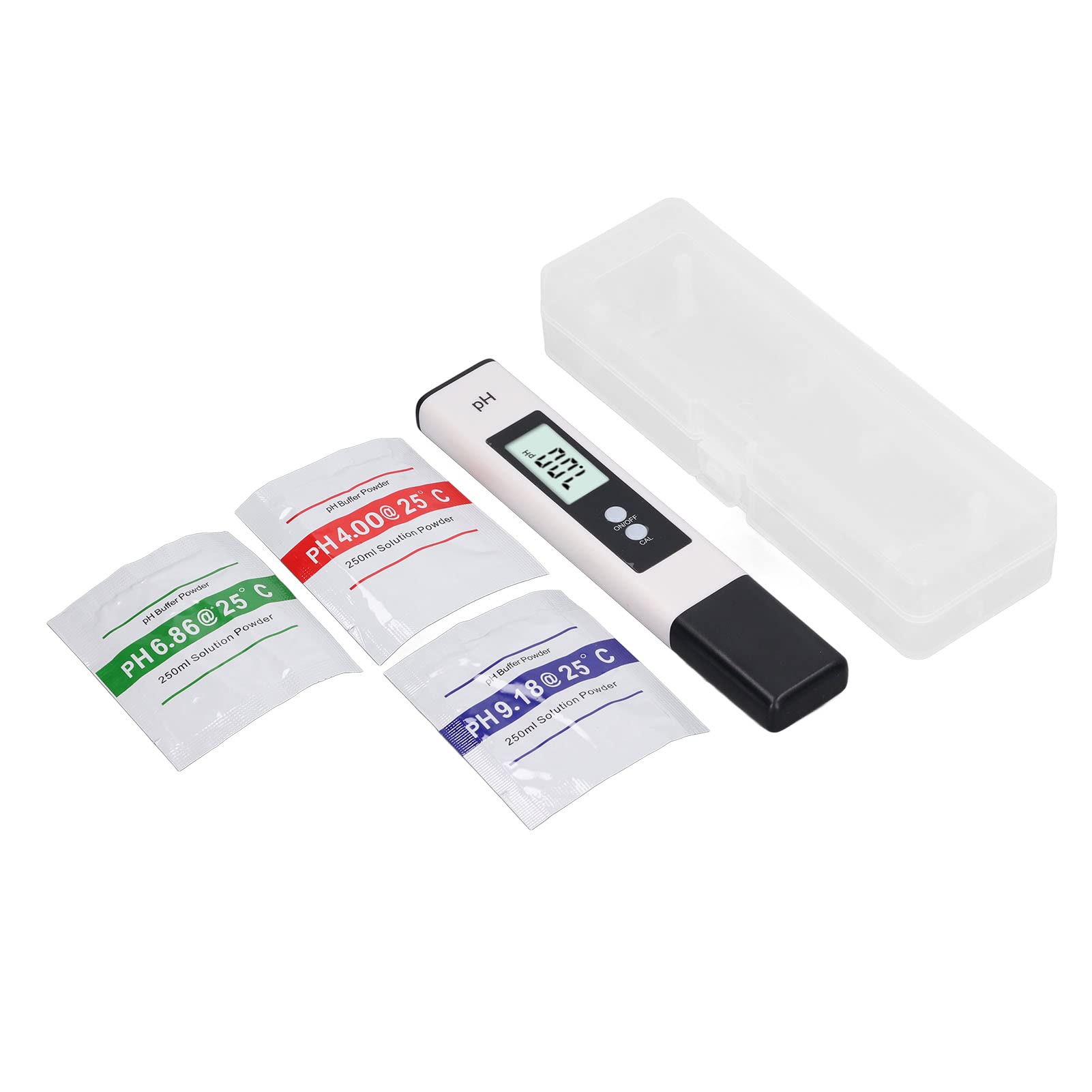 PH Tester, Quick Speed Automatic Recognition PH Detector White Backlit Display Resistance Precise Alloy Probe for Aquaculture