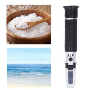 Salinity Meter, 0‑100 PPT 1.000‑1.070 Wear Resistant Aluminum Alloy Salinity Refractometer for Marine Monitoring