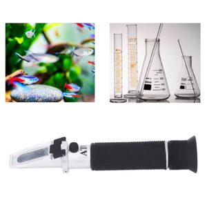 Salinity Meter, 0‑100 PPT 1.000‑1.070 Wear Resistant Aluminum Alloy Salinity Refractometer for Marine Monitoring