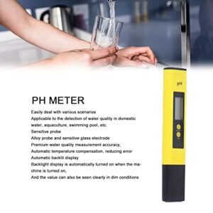 PH Meter, Auto Backlit Accurate Measurement 0 to 14ph PH Tester Pen for Fish Tank
