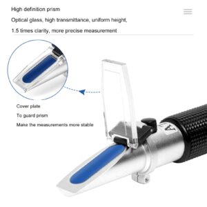 Spirit Alcohol Refractometer, Accurate Data Alcohol Measurement Refractometer 0‑80% Range Easy to Read Calibration Screw for Wine Making