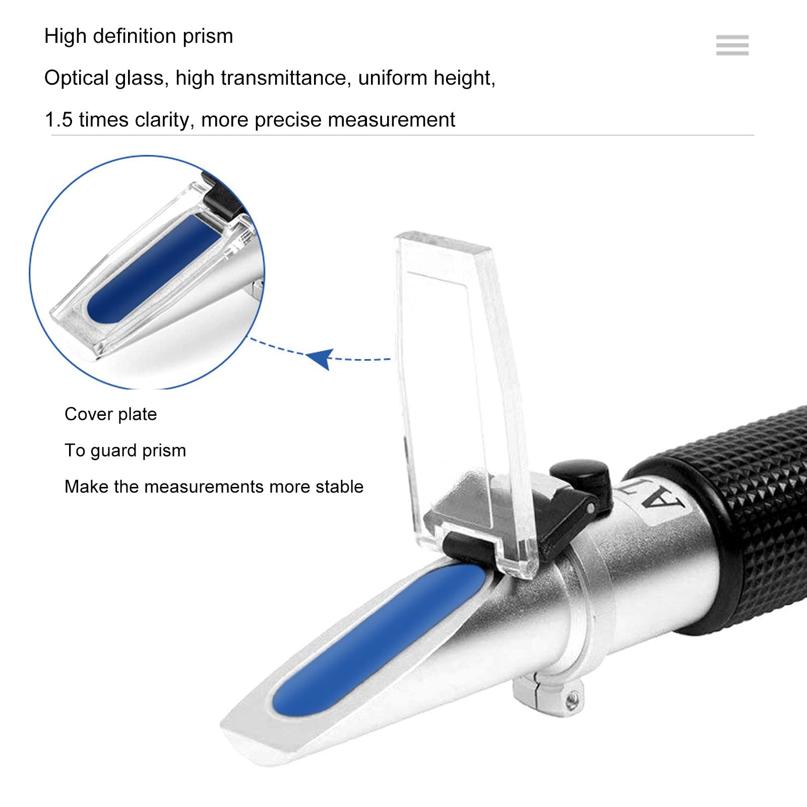 Spirit Alcohol Refractometer, Accurate Data Alcohol Measurement Refractometer 0‑80% Range Easy to Read Calibration Screw for Wine Making