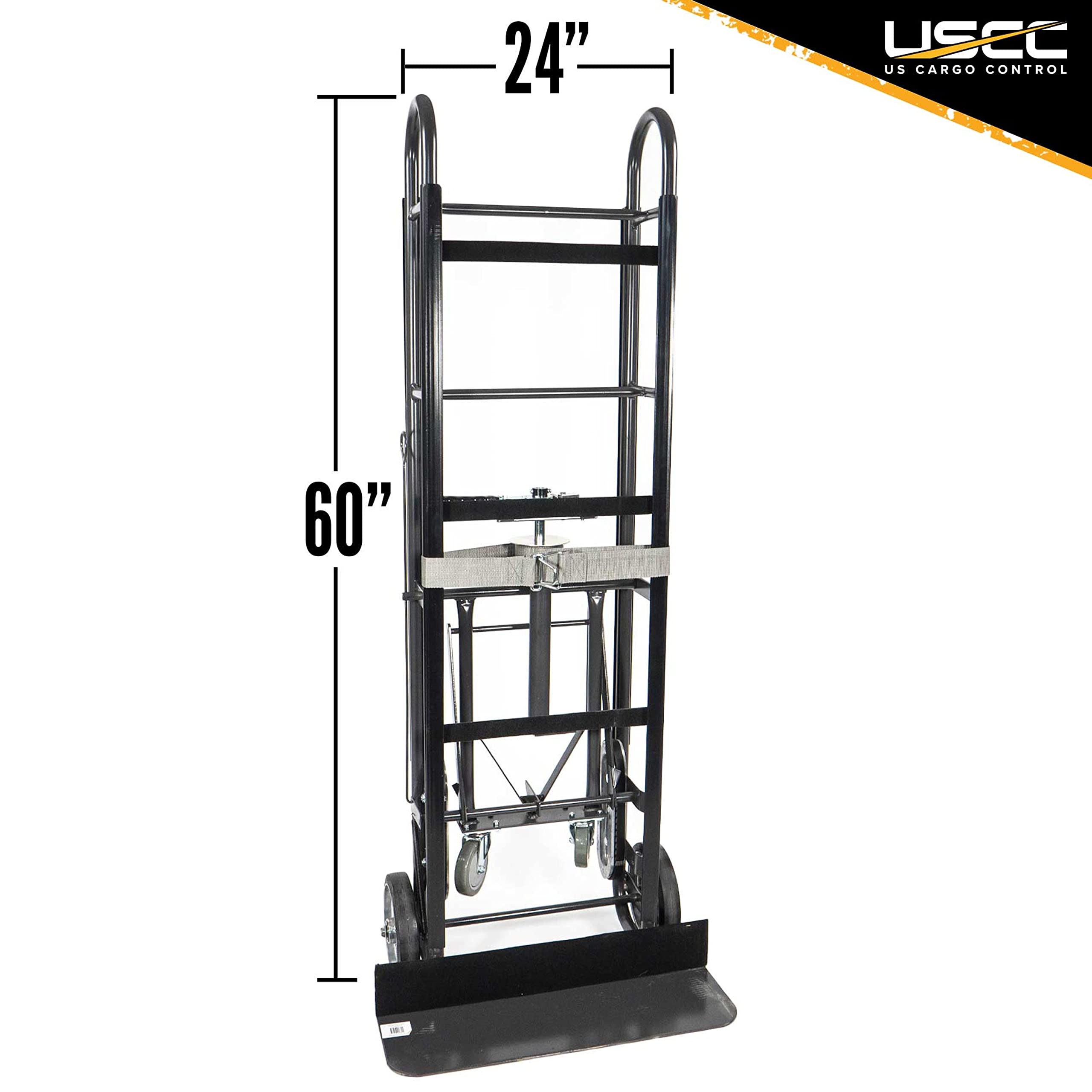 US Cargo Control Steel Appliance Truck, Heavy Duty 1,000-1,200 Pound Capacity, Appliance Hand Dolly w/Single Auto Recoil System, Heavy Duty Hand Truck, Appliance Dolly, Kickback Wheels, Pallet of 12