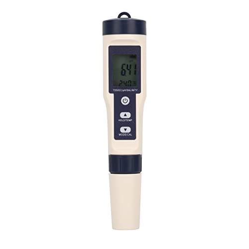 Water Quality Tester, High Accuracy Error Prompt PH Salinity Temp TDS EC Digital Water Detector for Laboratory