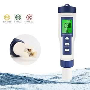 Water Quality Tester, High Accuracy Error Prompt PH Salinity Temp TDS EC Digital Water Detector for Laboratory