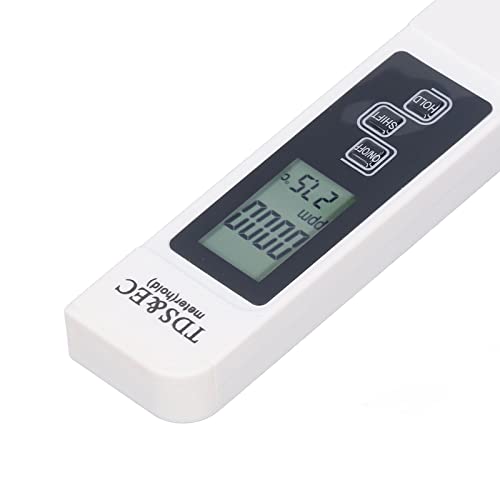 TDS Meter, High Accuracy Portable TDS EC Temp Meter Easier to Read Rustproof for Aquaculture