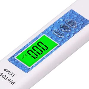 Water Quality Tester, EC Temp Alloy Probe Digital Display Quick Response PH Meter for Aquarium