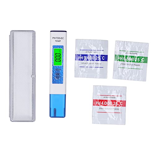 Water Quality Tester, EC Temp Alloy Probe Digital Display Quick Response PH Meter for Aquarium