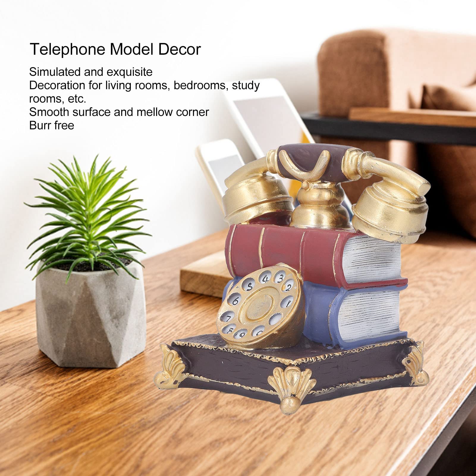 Naroote Vintage Phone Model, Retro Safe Resin Telephone Model Decoration Simulated for Store Window