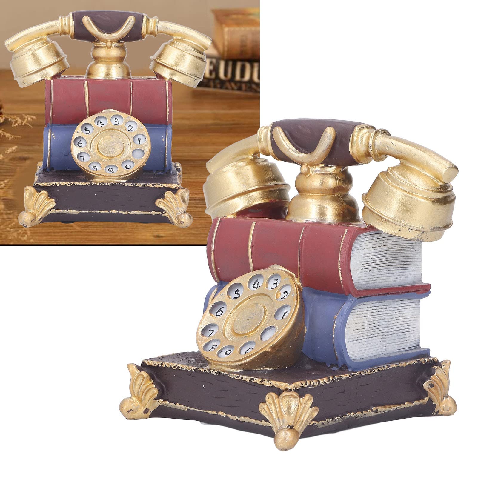 Naroote Vintage Phone Model, Retro Safe Resin Telephone Model Decoration Simulated for Store Window