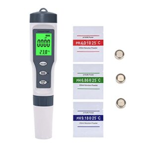 Temp PH Meter, Digital Display Portable Water Quality Tester ABS High Accuracy Wide Application for Planting