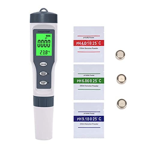 Temp PH Meter, Digital Display Portable Water Quality Tester ABS High Accuracy Wide Application for Planting